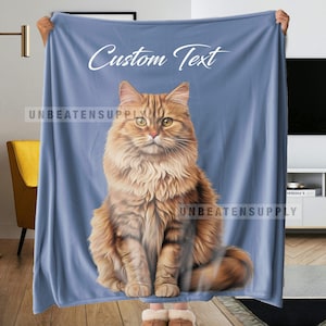 Custom Pet Blanket Pet Photo Name, Custom Cat Blanket, Personalized Cat Blankets, Cat Picture Blanket, Pet Photo Blanket, Cat Mom Dad Gift