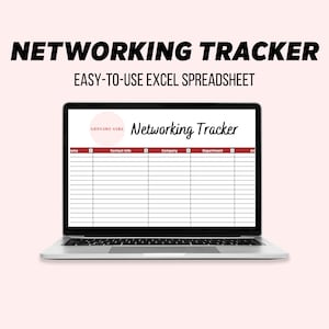 Networking Tracker Spreadsheet: Business Connections, Job Search (Excel, Editable, Printable)
