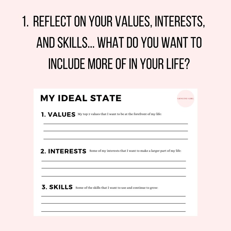 Self Discovery Worksheet: Defining My Ideal Life, My Dreams, Goal Setting (PDF, Editable ...