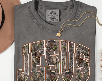 Jesus camo shirt, Jesus is King, Christian camping, Christian gift, Faith shirt,
