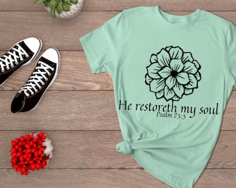 Psalm 23 Scripture Shirt: Christian Women's Apparel