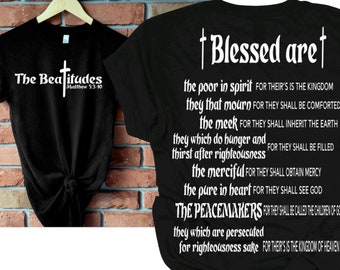 The Beatitudes Matthew 5 shirt, Christian apparel, Faith shirt, Blessed Peacemakers, Pure in heart shirt Bible verse shirt, Customize shirt