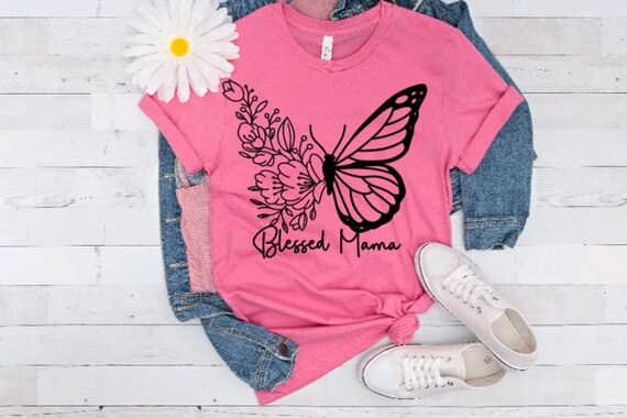 Mother's Day Gift, Mother's Day Shirt, Blessed Mama with Butterfly, Blessed Mama shirt, Mom Gift,