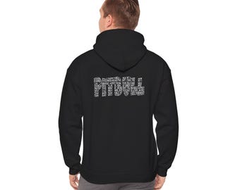 Sudadera con capucha y collage de razas de pitbull / Diseño con tipografía de pitbull y razas de bullying