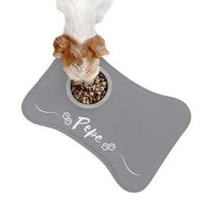 Dog Bone Pet Feeding Mat, Personalized Dog Name Food Mat, Custom Pet Bowl Mat, Puppy Gift, Dog Lover, Dog Mom, Pet Supplies, Dog