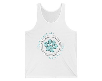 Unisex jersey tanktop Gewoon een meisje verliefd op haar hond