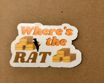 Barn Hunt Dog Finding Rat in Hay Bales Waterproof Scratchproof Sticker, Where's the Rat?, Decal for Car, Water bottle, Laptop, Dog Sports