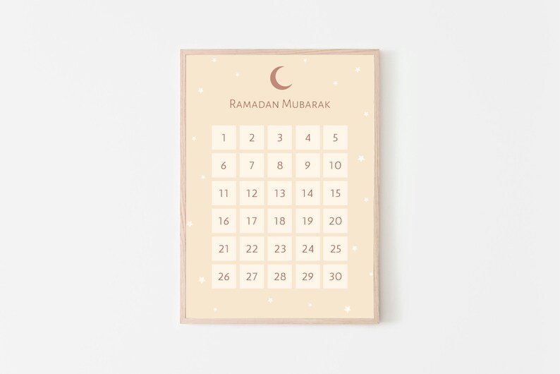 Printable Ramadan Countdown Calendar, Ramadan Gift Digital Art ...