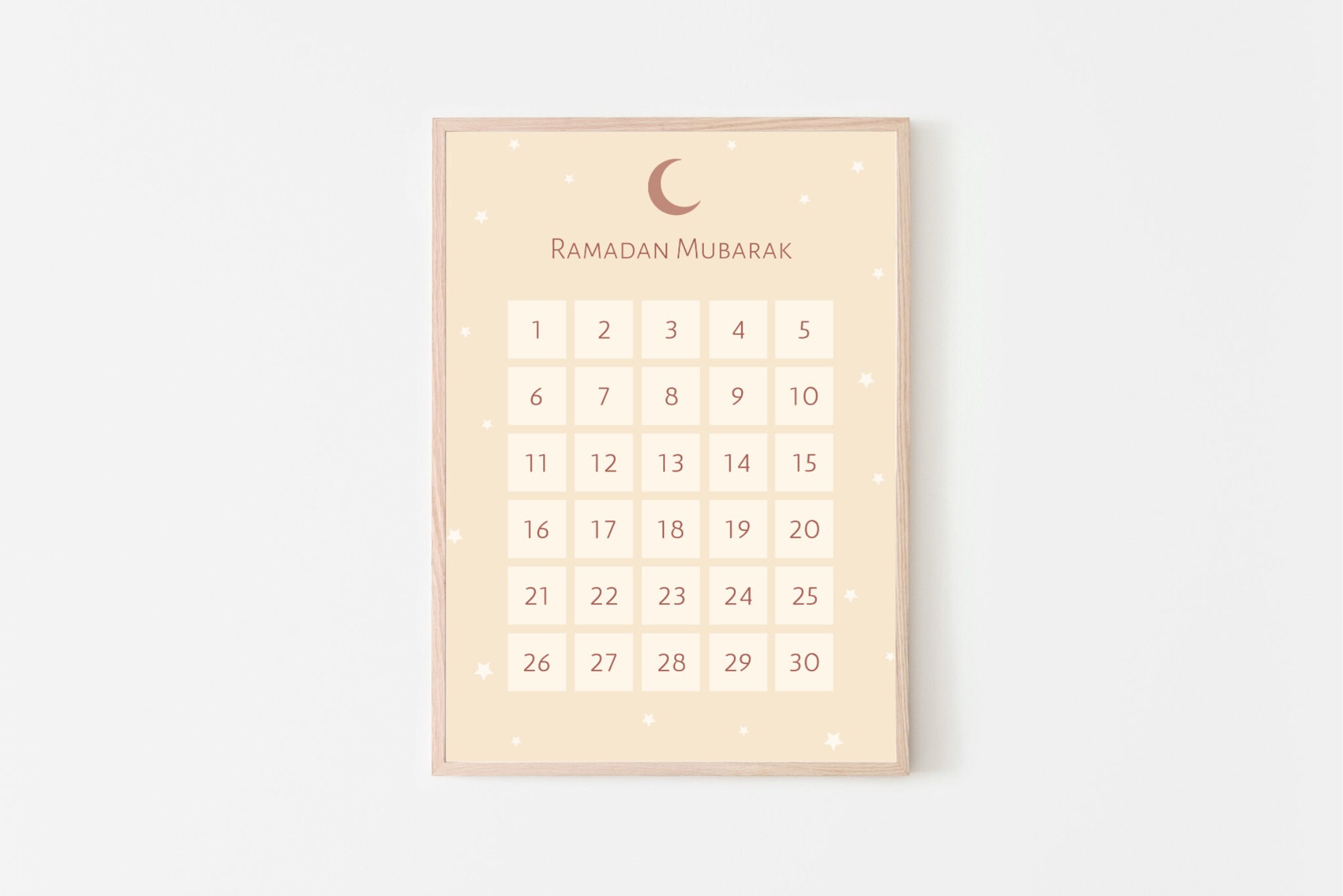 Printable Ramadan Countdown Calendar, Ramadan Gift Digital Art ...