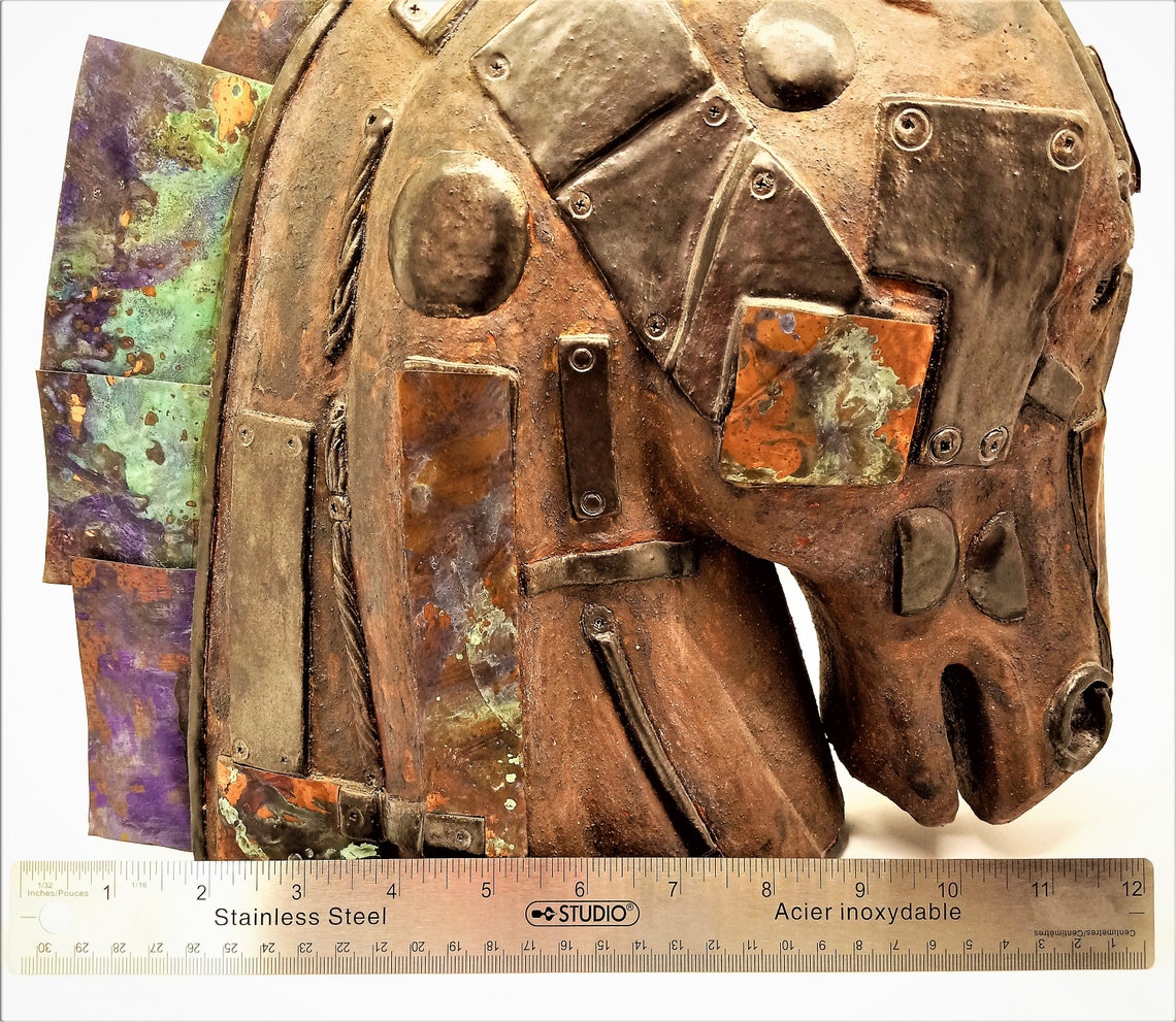 Horse Head Clay Sculpture Art Unique Gift Horse Head Statue Etsy