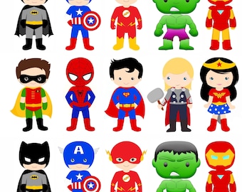 20 x Edible Stand Up Superhero Wafer Card Cupcake Fairy Cake Wafer Decoration Super Hero Toppers