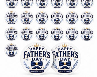 Edible Father's Day Best Dad Cupcake Toppers: Pre-Cut Wafer Paper (Pack of 24)