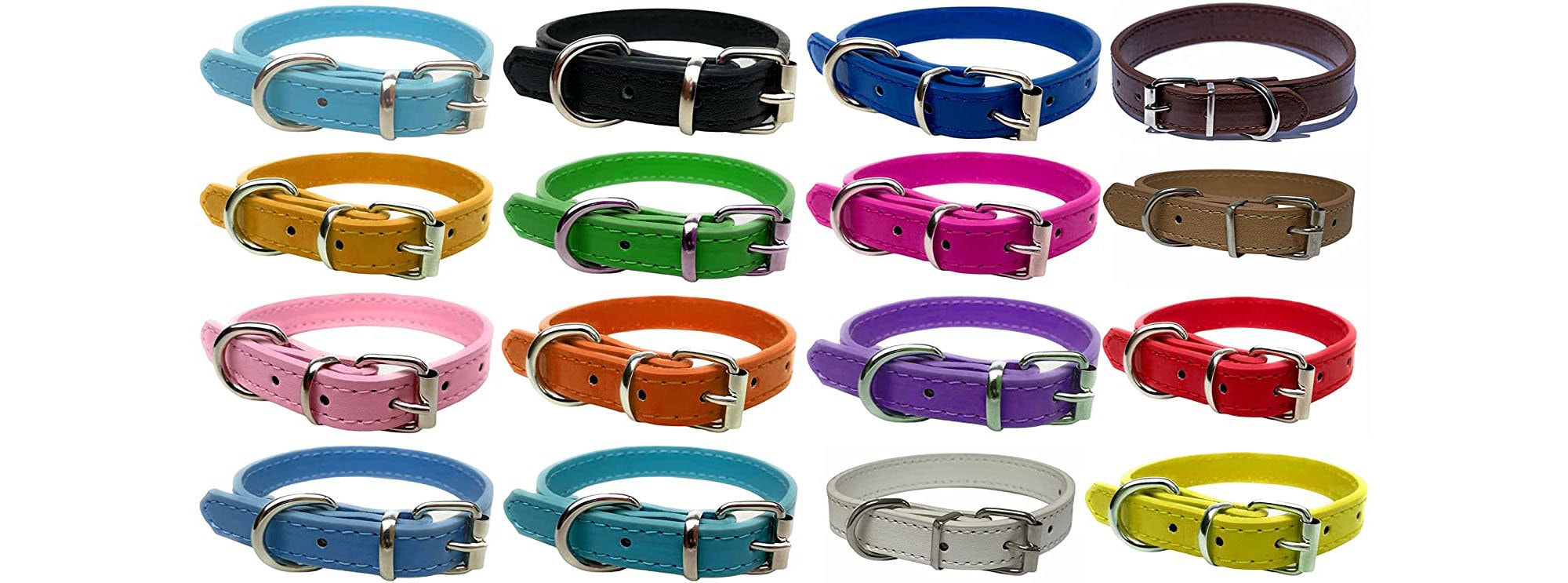 Strong Leather Dog Collar for Puppy, Cat, Dogs for Small, Medium, Large &  Extra Large Pet Collars Range of Colours and Sizes 