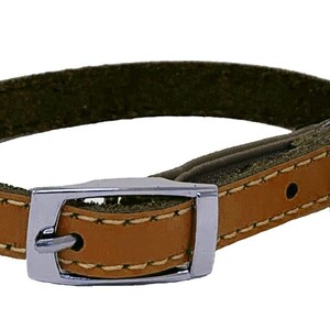 Genuine Leather Kitten / Cat Collar with Safety Elastic, Buckle Fastening & Bell. Ideal for Cats or small puppies image 4