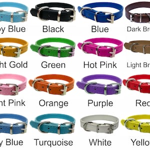 Vibrant Leather Dog Collar for Puppy, Dogs - For Small, Medium & Large Pet Collars with Personalised Engraved Bone Shaped Tag image 3