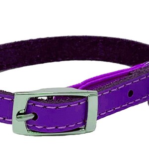 Genuine Leather Kitten / Cat Collar with Safety Elastic, Buckle Fastening & Bell. Ideal for Cats or small puppies image 8