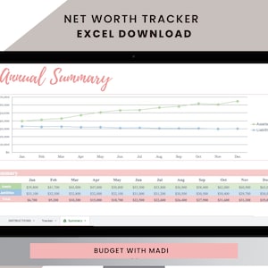 Digital Net Worth Finance Tracker for Microsoft Excel