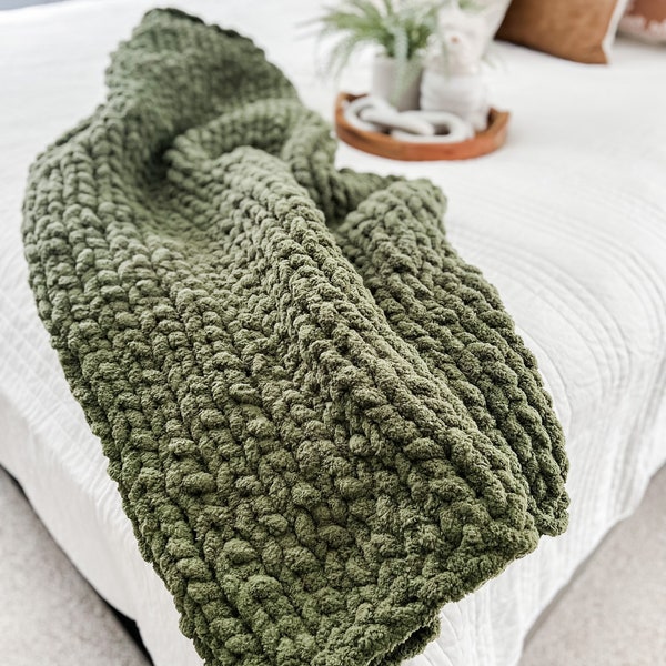 Olive Green Throw Blanket Etsy