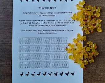 The 'What the Duck Mini Duck Hunt' Challenge - Hide 50 or 100 fluorescent Mini ducks around the house - Great Easter Hunt