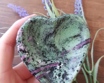 Ruby Zoisite Heart Shaped Bowl