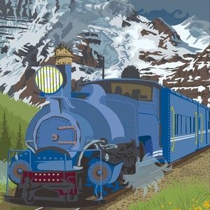 Darjeeling Hamalayan Railway Train Journey Retro Print / Canvas / Wall Art