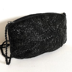 Vintage  Handmade  Shiny Glass Beaded Evening Bag, Clutch