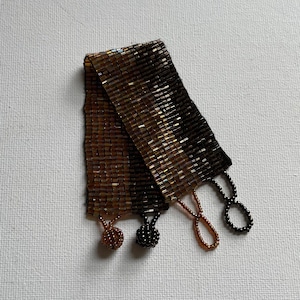 Pulseira vintage de miçangas de vidro com contas feitas à mão