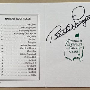 Bernhard Langer US Masters Augusta Golf Legende signierte Scorekarte