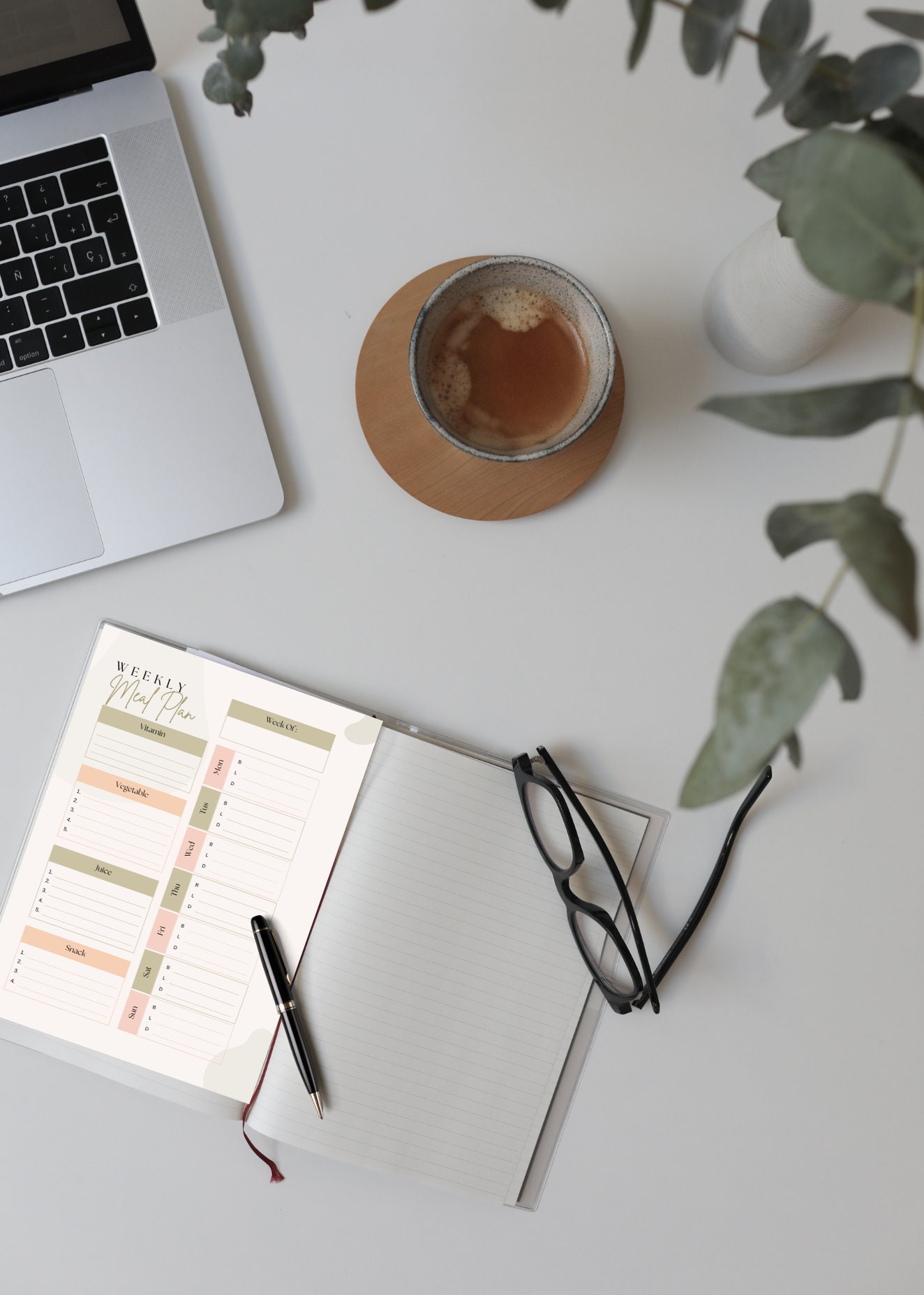 Weekly Meal Plan, Meal Prep, Printable, Digital Download, Daily Planner