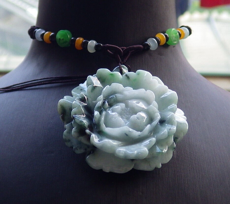 Hand Carve Reversible Certified Green Burma Natural A Jade Jadeite