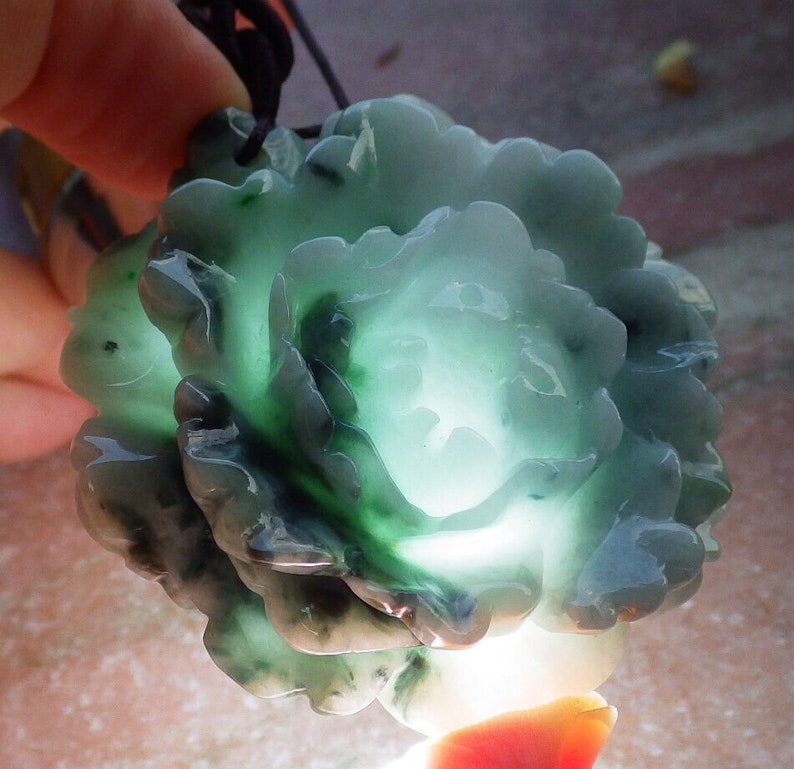 Hand Carve Reversible Certified Green Burma Natural A Jade Jadeite