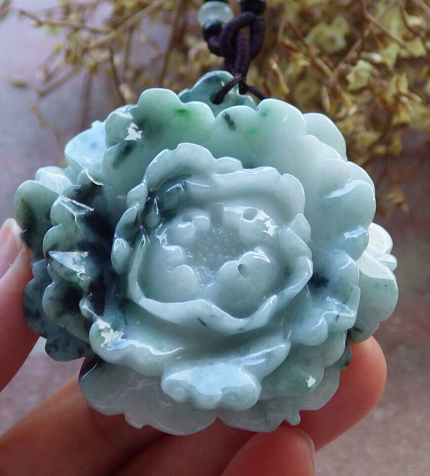 Hand Carve Reversible Certified Green Burma Natural A Jade Jadeite