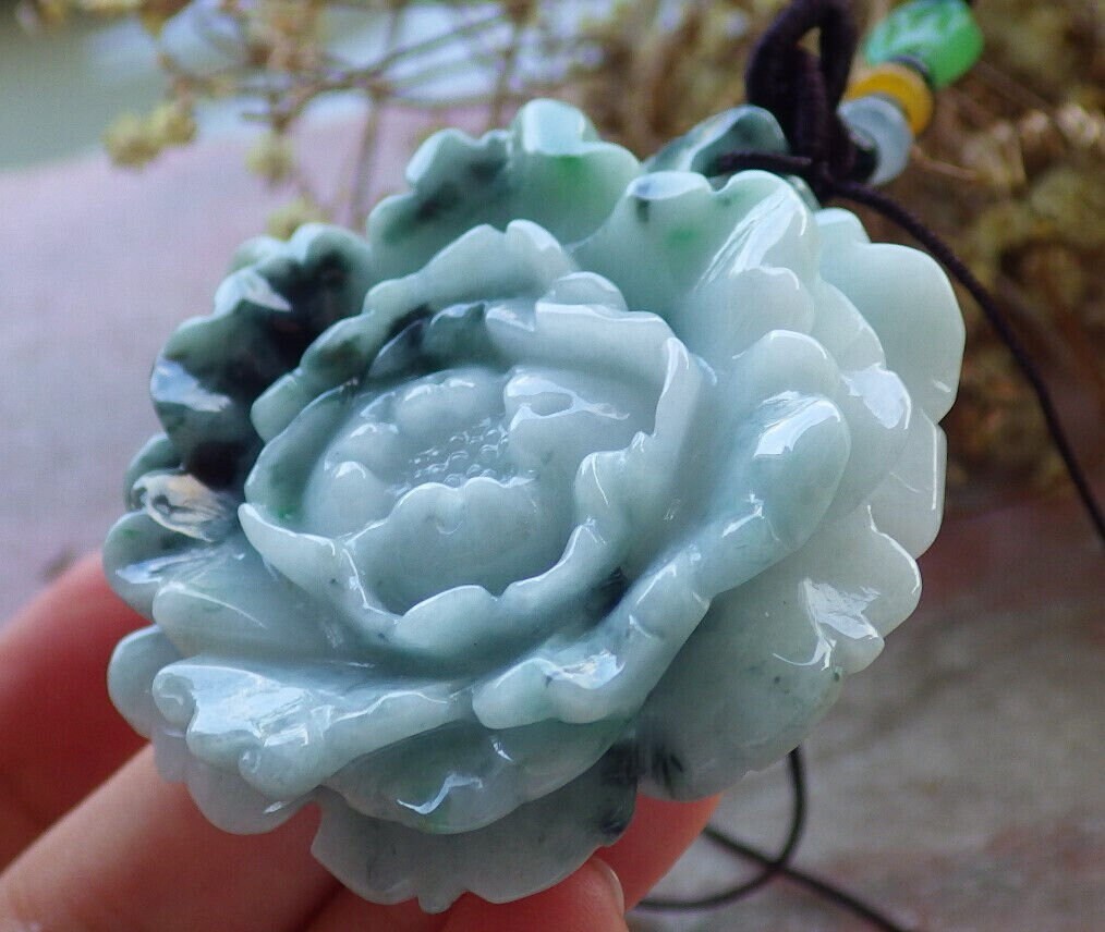 Hand Carve Reversible Certified Green Burma Natural A Jade Jadeite