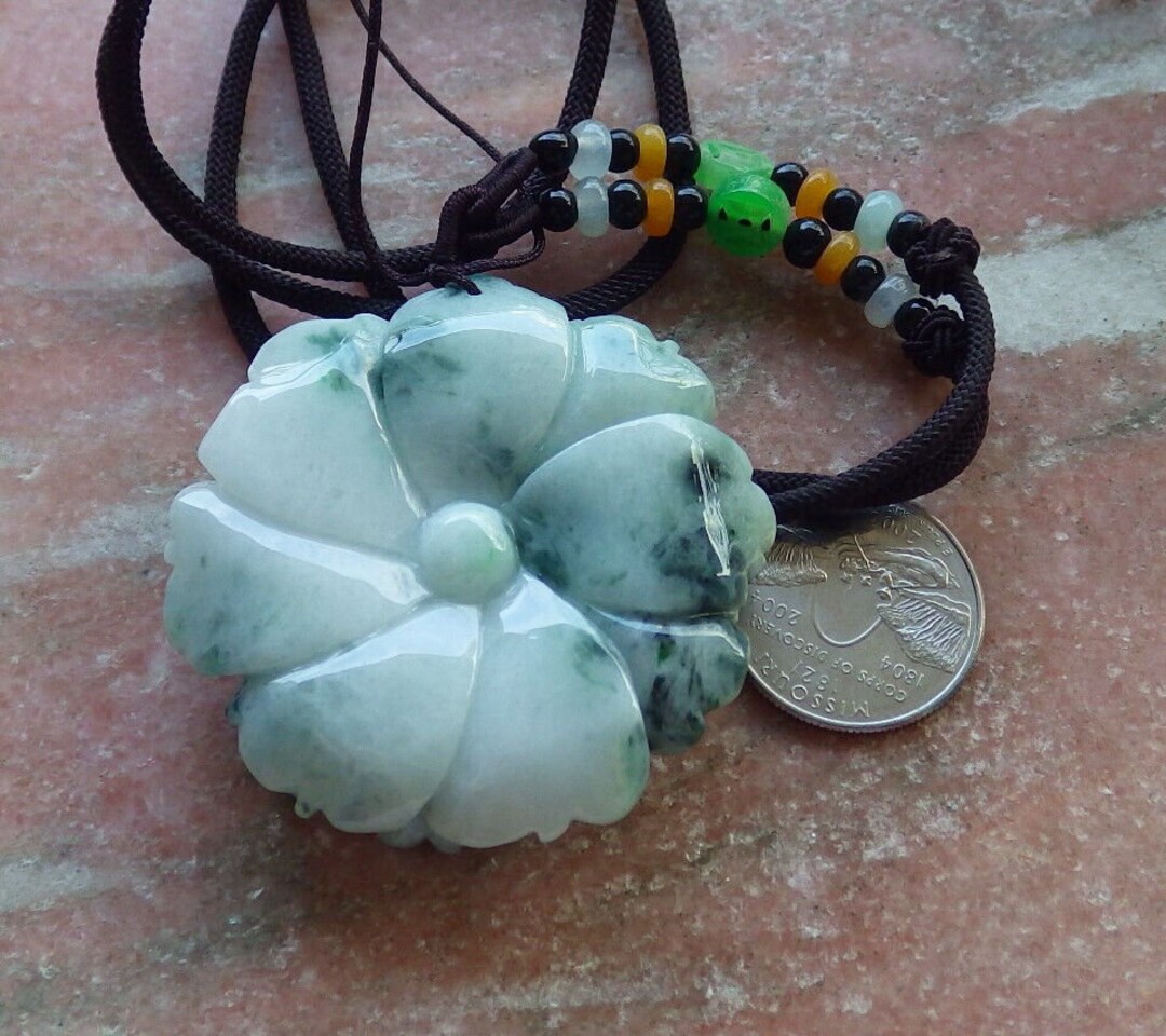 Hand Carve Reversible Certified Green Burma Natural A Jade Jadeite