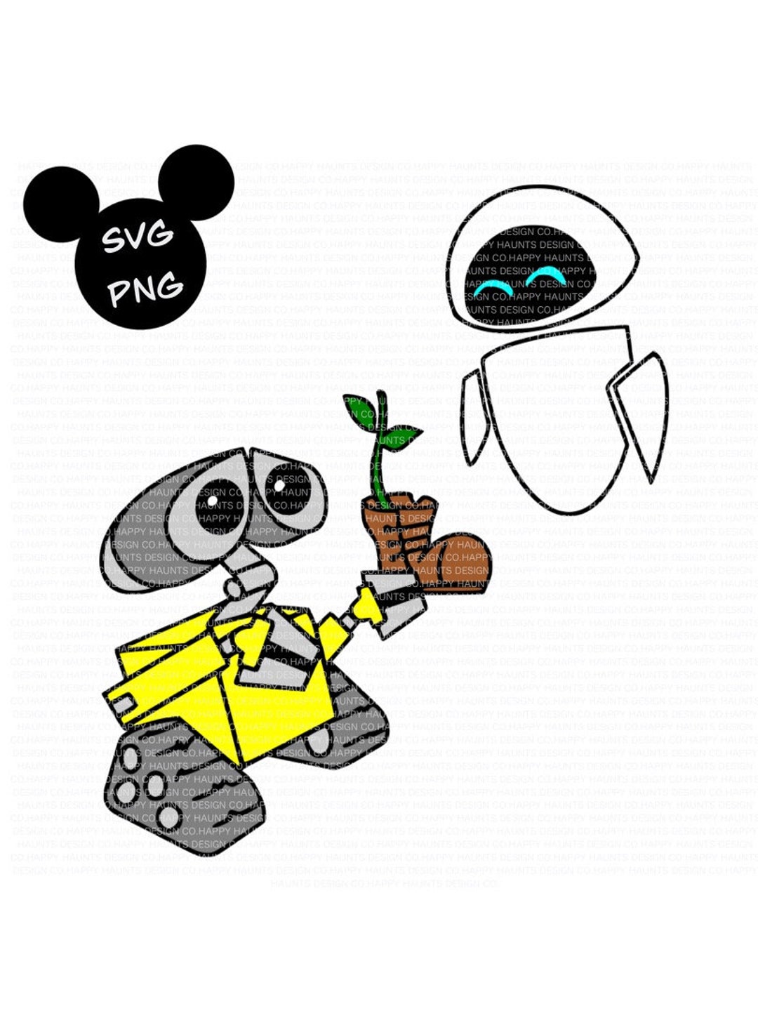 Walle and Eve SVG Easy Cut File for Cricut Layered by Colour Etsy