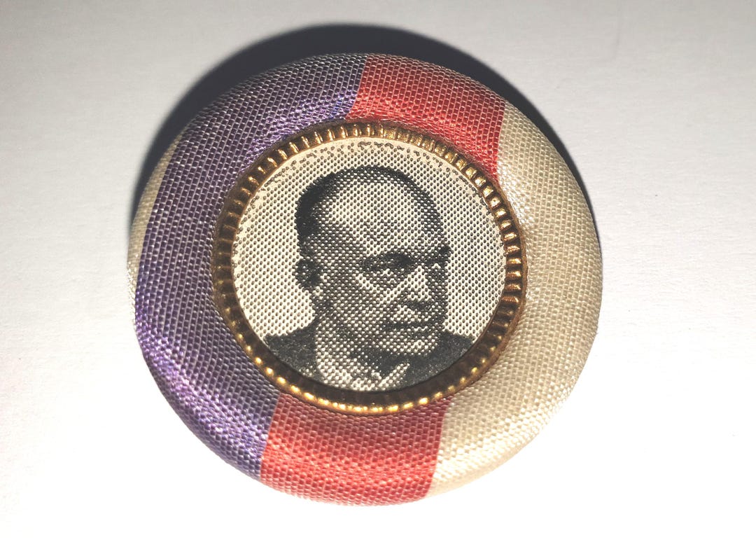 Button. President Dwight D Eisenhower Button. Gold Band. 3 Colour Silk ...