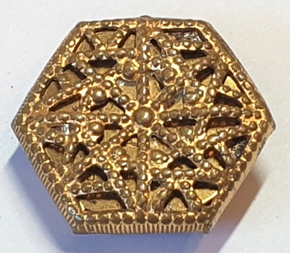 1 Hexagon Shaped Spiders Web Antique Button. Twinkle Back With | Etsy