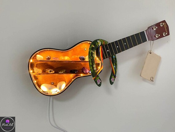 Ukulele Shelf Handmade Musical Instrument Decoration. Recycled