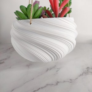 Swirl Hanging Planter | Indoor Planter Pot | Hanging Planter with Drainage | Succulent Planter