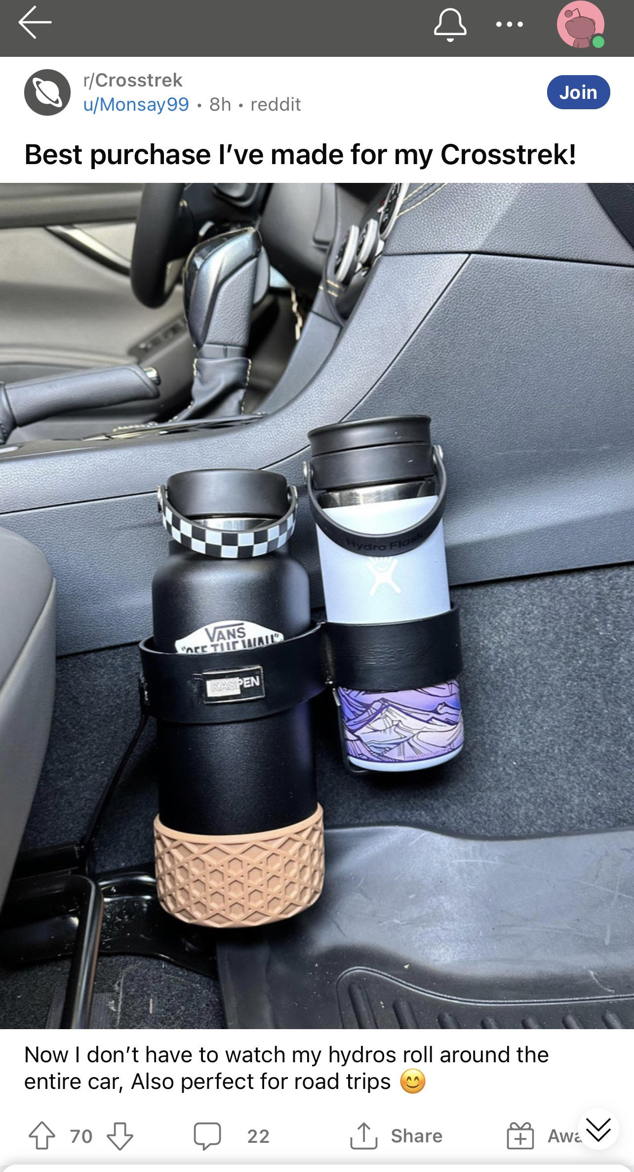 Subaru Crosstrek Subaru Outback Hydro Flask/cup Holders Etsy