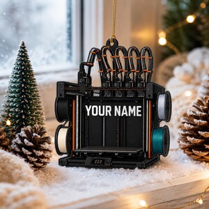 Adorno personalizado impreso en 3D, recuerdo navideño plano de acrílico 2D