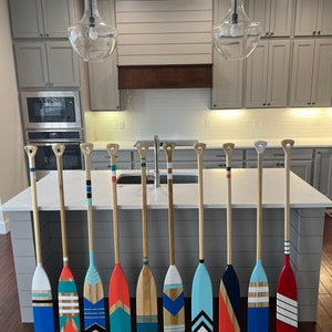PICK THREE: Hand Painted Decorative Wooden Canoe Paddle Wall Oar
