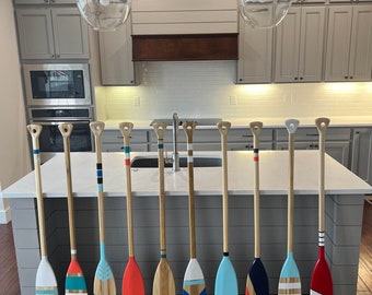 PICK THREE: Hand Painted Decorative Wooden Canoe Paddle Wall Oar