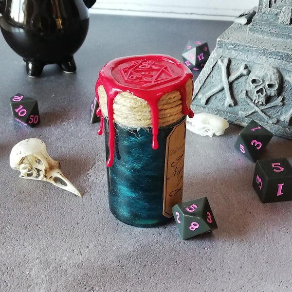 D20 Floating Dice Potion - Nightvision Potion || Nerdy gifts for TTRPG players, Dice Rolling potion, Dice Shaker Potion, D20 Potion Roller