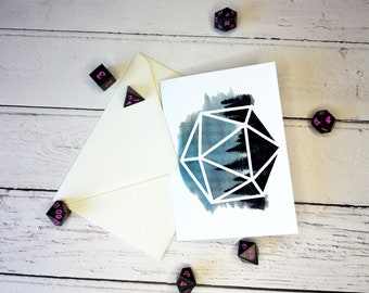 Blue Night-time Woods D20 A6 Landschap Wenskaart - Blanco binnenkant voor aangepaste berichten