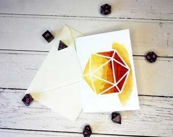 Yellow Desert D20 A6 Landscape Greetings Card - Blanco binnenkant voor aangepaste berichten