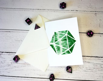 Green Misty Woods D20 A6 Landschap Wenskaart - Blanco binnenkant voor aangepaste berichten