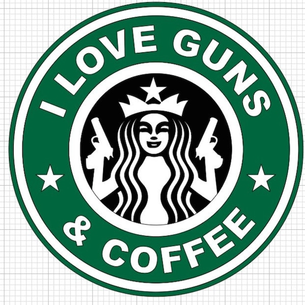 I Love Guns and Coffee Vinyl Sticker