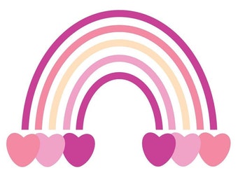 Herzen und Regenbogen Kinderzimmer Wandkunst, 3er Set, Digitaler Download