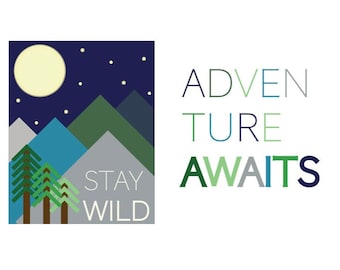 Stay Wild Kinderzimmer Wand dekor, 2er Set, Digitaler Download